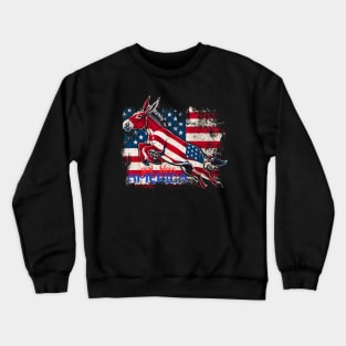 4th of july flying donkey Crewneck Sweatshirt